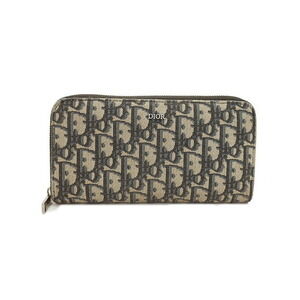 Christian Dior Oblique Long Zip Wallet Round